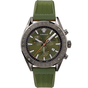Versace V-Chrono VEHB00319 Herrenuhr Chronograph Silikon Khaki Oliv Grün